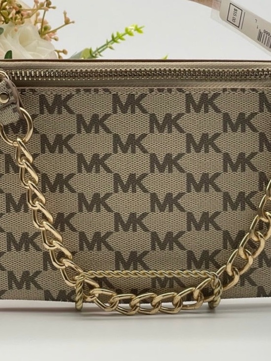 Michael Kors Handbags - Michael Kors Beige Signature MK logo-print belt bag